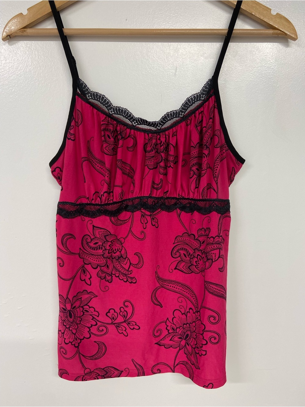 Target Brand Y2K Pink and Black Lace Cami Size Medium